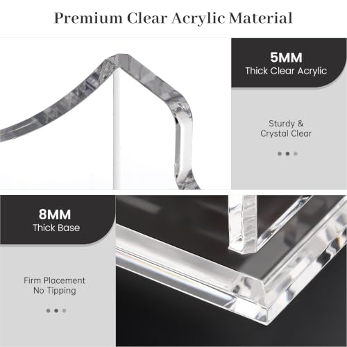 YUXUN Acrylic Business Card Holder for Desk, Business Cards Holder Organizer for women, Clear Business Card Display Stand, 8mm Thicken Acrylic Base, 50+ Business Cards for Office Exhibition Home