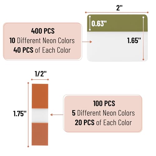 Mr. Pen- Sticky Index Tabs, 500 Pcs, 21 Sets, Earthy - color: Earthy