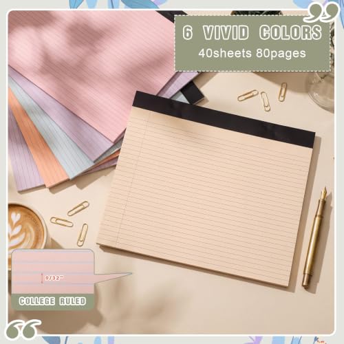Lincia 6 Pcs Legal Pads Landscape Notebook, Soft Vintage Colors - color: Soft Vintage Colors