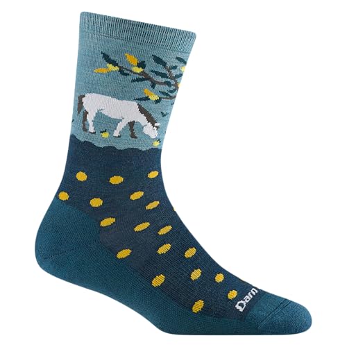 Darn Tough Vermont Women's Wildlife Crew Light Cushion Socks (6105) - color: Dark Teal, size: Medium