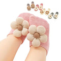 4Packs Baby Girls Socks,Flower Non-Slip Grips for Babies Toddler Princess - color: Multicolor