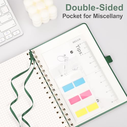 AHGXG Graph Paper Notebook, 140 Pages, A5 (5.7" x 8.3") - color: Dark Green, style: A5-Graph