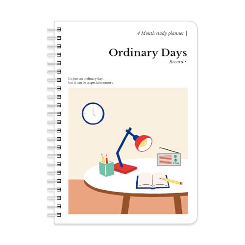 Monolike Ordinary days 4 Month Study Planner, Lamp - Academic Planner, Weekly & Monthly Planner, Study plan - color: Ordinary days - Lamp