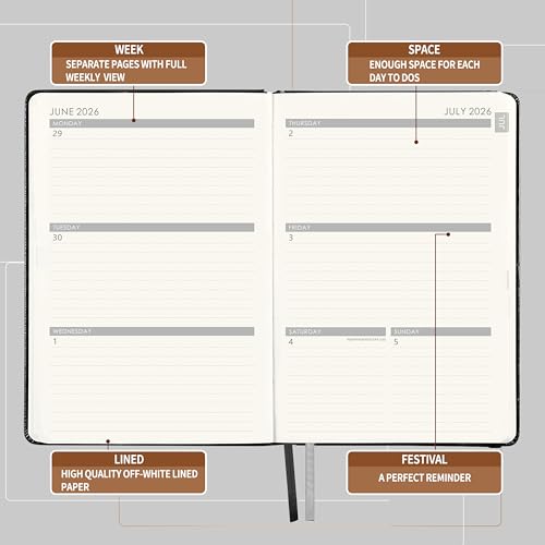 2026-2027 Planner - Planner 2026-2027 with Pen Loop, Jul 2026 - Jun 2027 - style: New, 5.75" x 8.25"| 26-27