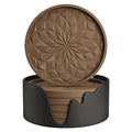 ME.FAN Silicone Coasters with Holder,[6 Pack] Drinking Coasters - Cup Mat for Hot or Cold Drinks, Thickened, Non-Slip, Non-stick,Deep Tray Coffee - color: Coffee