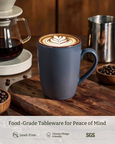 famiware Venus Coffee Mugs Set of 4, 13 oz Ceramic Stoneware Mug Cup Set - color: Charcoal, size: 4pcs