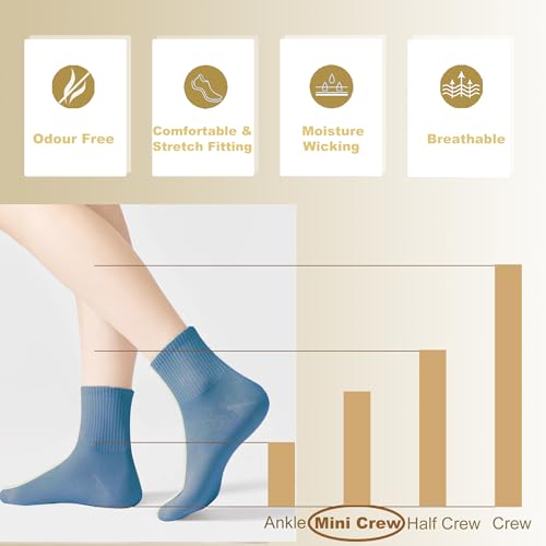 Women's Cotton Quarter Crew Socks - color: 15 Multicolor - 7 Pairs