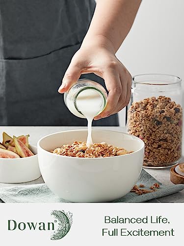 DOWAN Deep Bowls, 30oz Large Soup Bowls, Ceramic Cereal Bowls Set of 4 - color: White