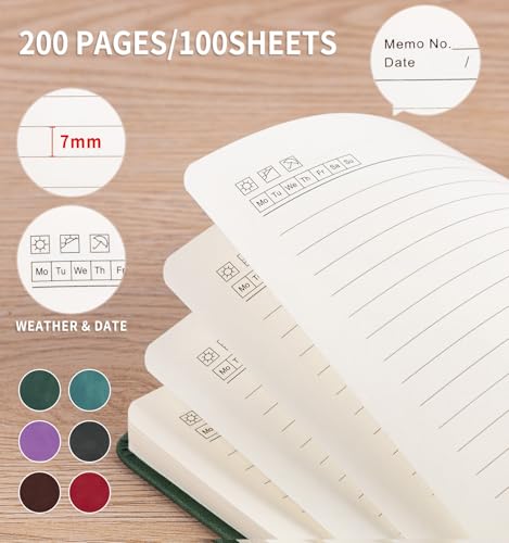 6 Pack Lined Journal Notebook for Women Men, A5 Hardcover Leather Journals - color: A-Tree-AGreen, size: 6 Pack-A5（5.8"×8.3"）