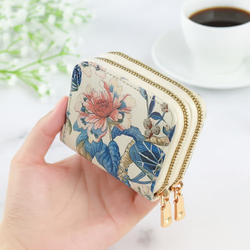 Chinese Style Mini Coin Purse - Elegant & Compact - Perfect for Travel, Daily Commute, and Home Use (blue) - color: blue