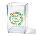 Inhale Exhale Repeat Acrylic Cosmetic Pencil Pen Holder Cup, Inspirational Desk Organizer Accessories for Home Office Meditation Room Decor, Motivational Gifts for Women Girl Yoga Lover Coworker - style: Inhale Exhale