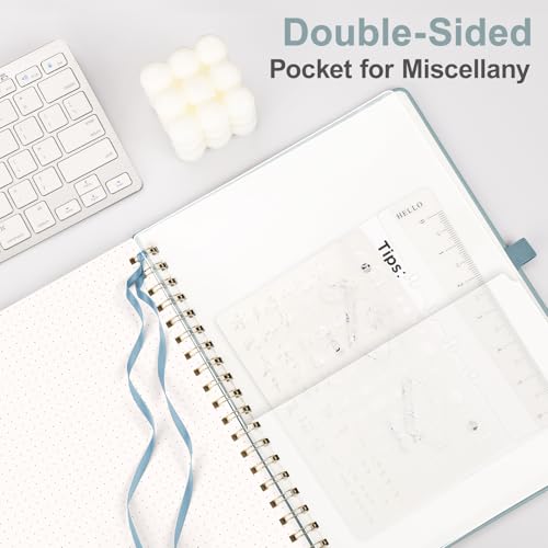 AHGXG Dotted Journal, 110 Pages, A4 (8.5" x 11") - color: Gray Blue, style: A4-Dotted