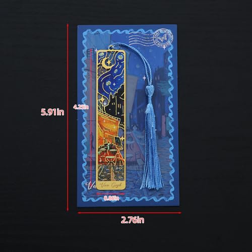 Bookmarks, Golden Oil Painting Theme Gift, 1 Pack, Enhance Reading, White - style: Moonlit Night