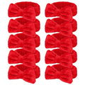 10 Pack Red Valentine Soft Spa Headbands Bulk for Women Girls - color: Red