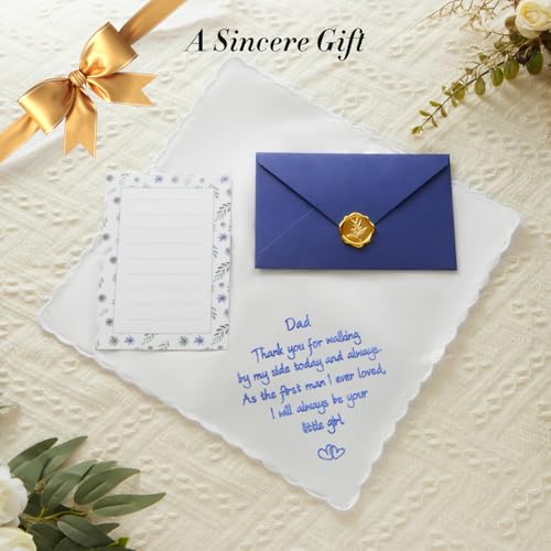 Wedding Handkerchief, Something Blue for Bride, Mother of the Bride Gift - color: Dad