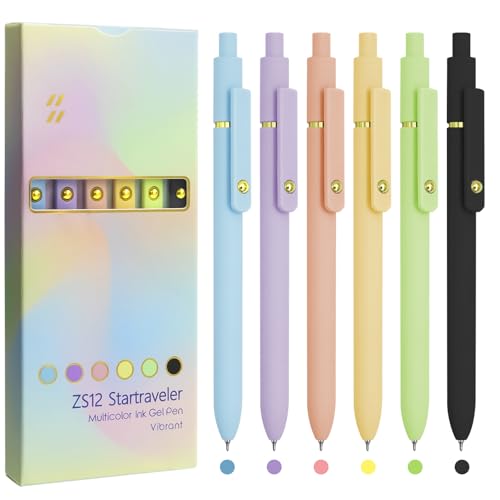 UIXJODO Fine Point Colored Pens, 6 Pcs Gold Vibrant, 0.5mm Gel Ink - color: 6 Pcs Gold Vibrant - Colored Ink