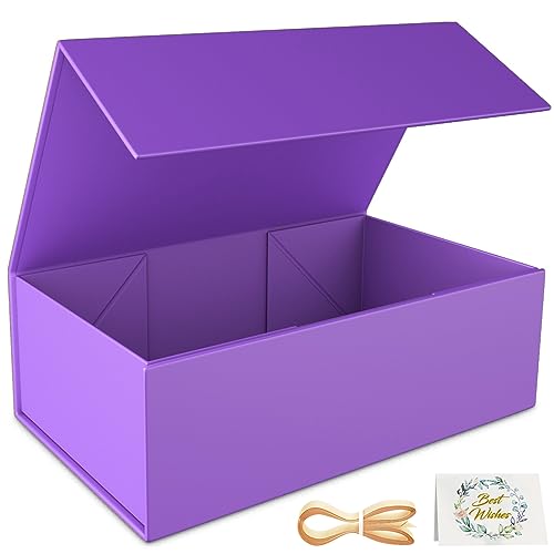 RYDDOY Purple Gift Box, 9.5x6x3'' Gift Boxes with Lids for Presents - color: Purple, size: 9.5 x 6 x 3 Inch