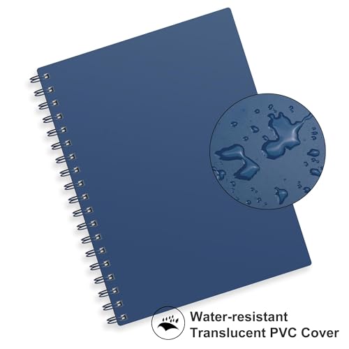 RETTACY Spiral College Ruled Notebook, 300 Pages, A5 Size (5.7" x 8.2") - color: Navy Blue, size: 5.7" x 8.2"