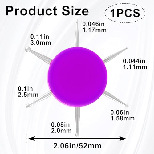 Nail Dotting Tool, 6-in-1 Metal Dotting Tool Nail Art, Purple - color: Purple, 1pcs, 6-in-1