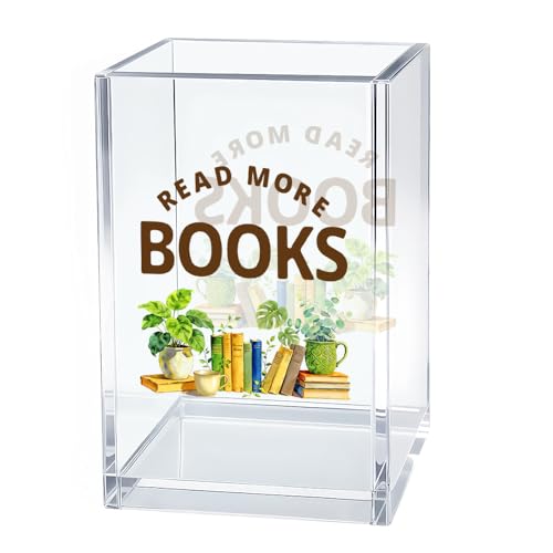 Read More Books Acrylic Pen Holder Makeup Organizer Desk Accessory - color: Transparent55