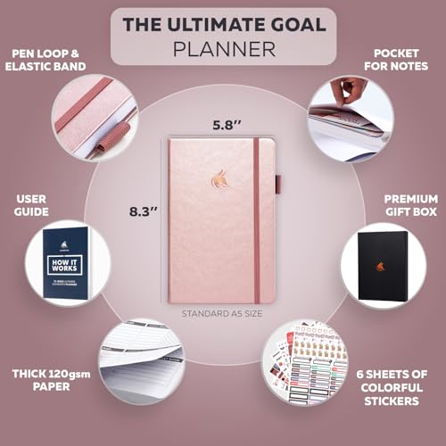 Clever Fox 13-week Ultimate Achiever's Daily Goal Planner, Rose Gold - color: Rose Gold