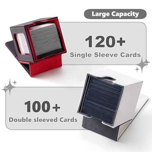 Venssu Dragon Themed MTG Deck Box with Commander Display (Black and Red) - color: Dragon