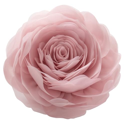 JWH Decorative Flower Throw Pillow Cover, 14 Inch, Rose Gold - color: Rose Gold, size: 14" x 14" (Pack of 1)