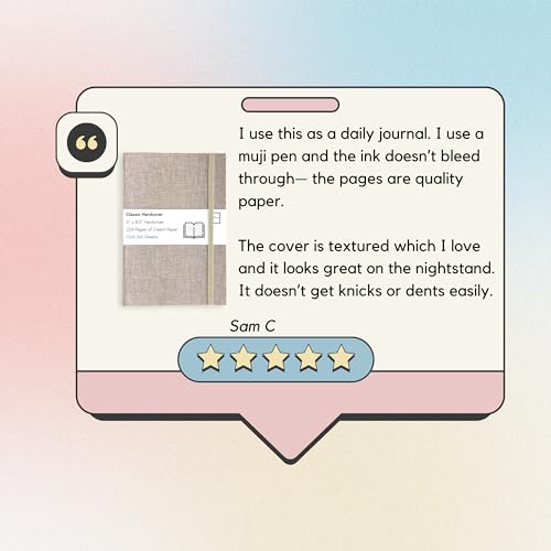 Portage Grid Dot Paper Hardcover Aesthetic Notebook Writing Journal – Bleed-Proof Paper Notepad for Journaling, High GSM, A5 Notebook, Cream Pages - Oatmeal, 6 x 8.5 Inches, 224 Pages - color: Oatmeal, size: Grid Dot Pages