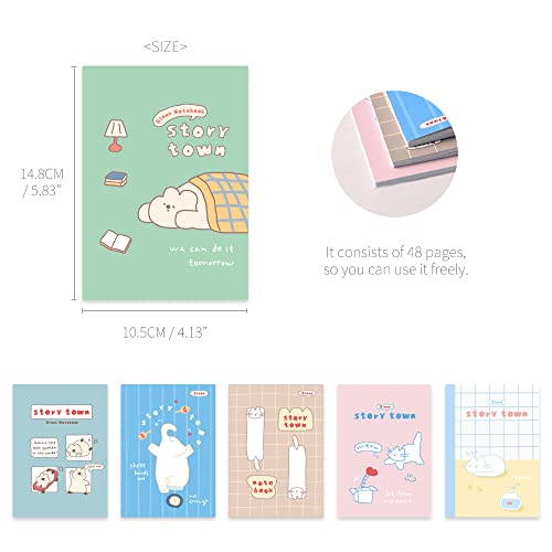 Monolike Story town Afternoon mini notebook 6p A-SET_Mini note, Pocket note, Blank note, Pocket size, a portable note, 48pages - color: Story town Afternoon A-SET