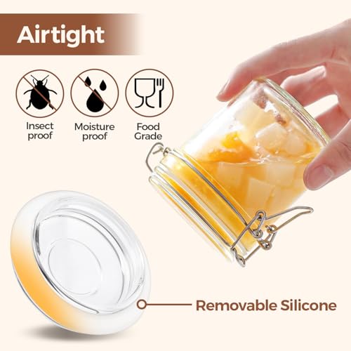 ComSaf Small 8 oz Glass Jars with Airtight Lids 12 Pack Jam Pantry - size: 8oz*12