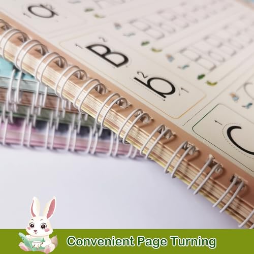 Reusable Grooved Handwriting Workbooks,Magic Copybook,Magic Writing Practice Copy Books, to Help Children Improve Their Handwriting Ink Practice Age 3-8 Calligraphy for Kids(5-Book Gift Set) - size: Large-(9.5in×6.3in)