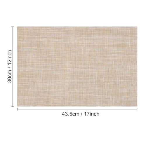 Myir JUN Placemats Set of 8 Kitchen and Dining Table Placemats - color: A-beige, size: Set of 8