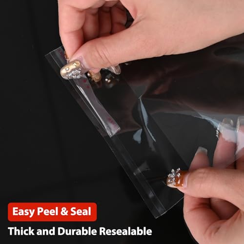 Egofine Self Sealing Cellophane Bags 100 PCS,4x9 Inches Clear Resealable Cellophane Bags for Packaging Cookies, Favors and Products - color: 4"x9"Pack of 100