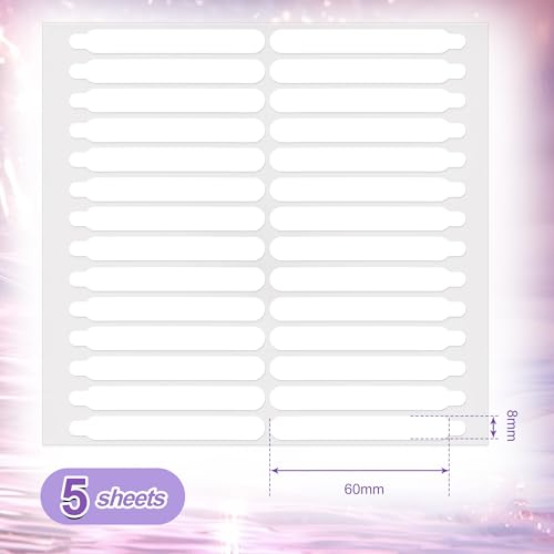 Double Sided Nail Tape, Nail Art Display Strip Strong Adhesive Transparent Mounting Tape for Nail Salon Colors Storage Design Supplies, 5 Sheets