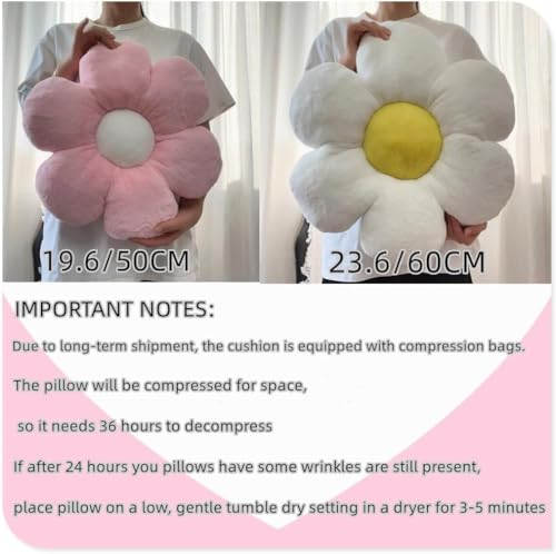 Flower Pillow,15.7In Daisy Pillow Coral Pink Throw Pillows - color: Coral Pink, size: 15.7in