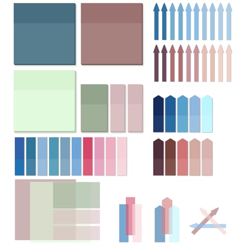 1100 Sheets Transparent Sticky Notes, Clear Book Tabs and See Through Arrow Page Markers, Writable Annotation Index Flags Tapes for School Office Supplies (Vintage) - color: Vintage