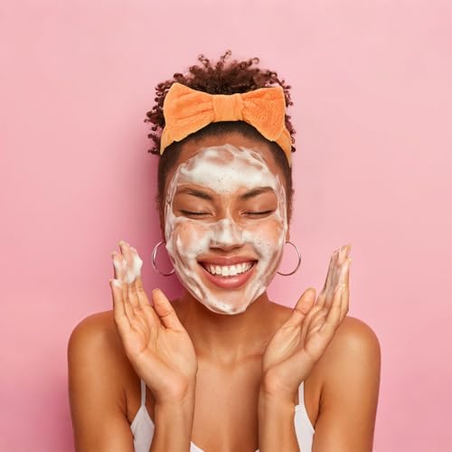 10 Pack Cute Orange Soft Microfiber Spa Headbands for Women & Girls - color: Orange