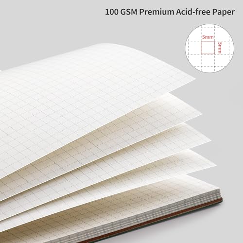 RETTACY Graph Grid Paper Notebook, 96 Pages, A4 Large Size (8.5'' x 11'') - color: Black, style: Grid