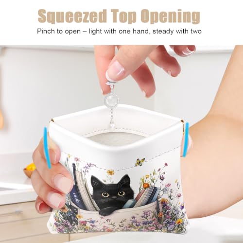 Cat Squeeze Coin Purse Pouch Small Makeup Bag for Purse - color: Cute Cat, size: Small (4.4"x3.85")