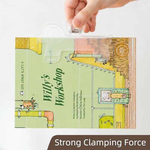 Book Clip to Hold Book Open,Sturdy Non-Slip Page Holder Clips for Reading - color: 2 Transparent