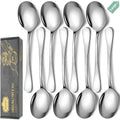 Serving Spoons Set, 8PCS, 10-Inch, Includes 8 Large Spoons - color: Silver, size: 8 Pieces (Large Only)