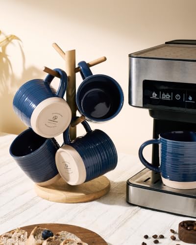 famiware Coffee Mugs Set of 8, 13 oz Mug Set, Ceramic Cup Set with Handle - color: Constellation-Abysses Blue, size: 8 Count (Pack of 1)