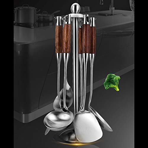 Kitchen Utensils Set,6 PCS with Utensils Holder,304 Stainless Steel - style: Cooking Utensils-wood handle