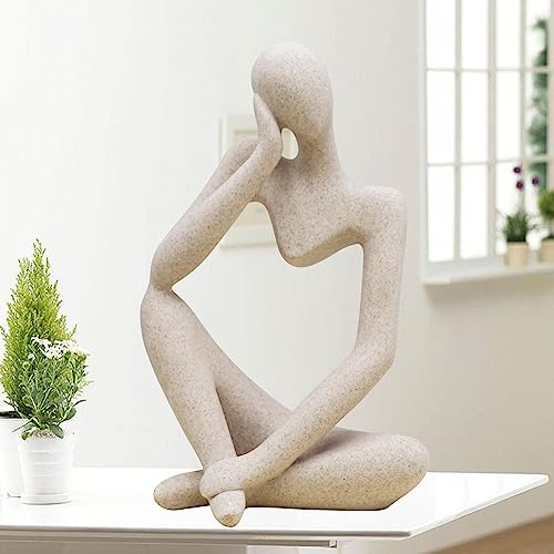 Dnoifne Thinker Statues and Sculptures, Sandstone Resin Thinker Statue Ornaments, Abstract Style Sculptures, Housewarming Gifts, Living Room Dining Desk Decorations (Right, Super Large) - color: Right, size: X-Large
