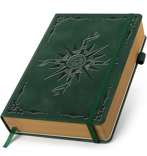 Lined Journal Notebook for Women Men, A5 Hardcover Leather Journals for Writing, 320 Pages Thick Paper, Daily Journal Notebook for Work, School, Note Taking, Business, Travel, College Ruled - color: 320 Pgs-Green 1