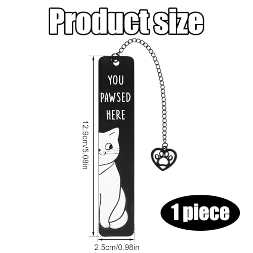 Cute Cat Bookmark, Reading Lover Gift Zinc Alloy Bookmarks for Women - style: Black Smile Cat
