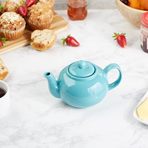 RSVP International Stoneware Teapot Collection, Microwave and Dishwasher Safe, 16 oz, Turquoise - color: Turquoise, size: 16 oz