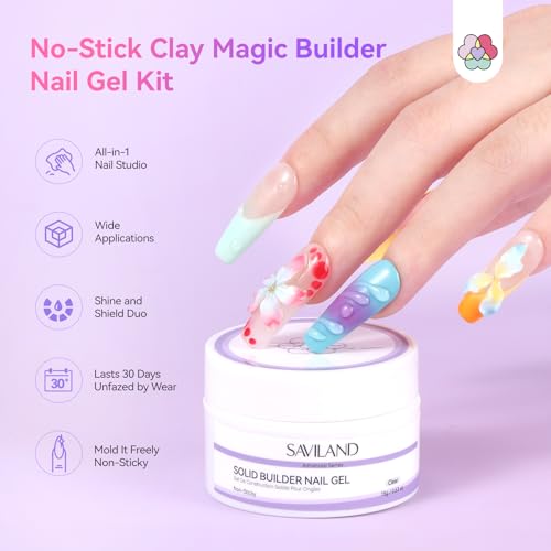SAVILAND Non-Stick Solid Builder Nail Gel, Clear & White Sculpting Gel - color: Clear&White