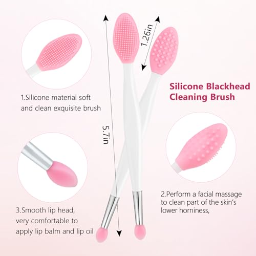 Yokilly Silicone Face Scrubber Kit: Exfoliator Blackhead Skin Care Tool - color: 5 Piece Kit