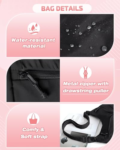 Smasrob Crescent Crossbody Bag with RFID Blocking Pocket and Bottle Holder - color: Black
